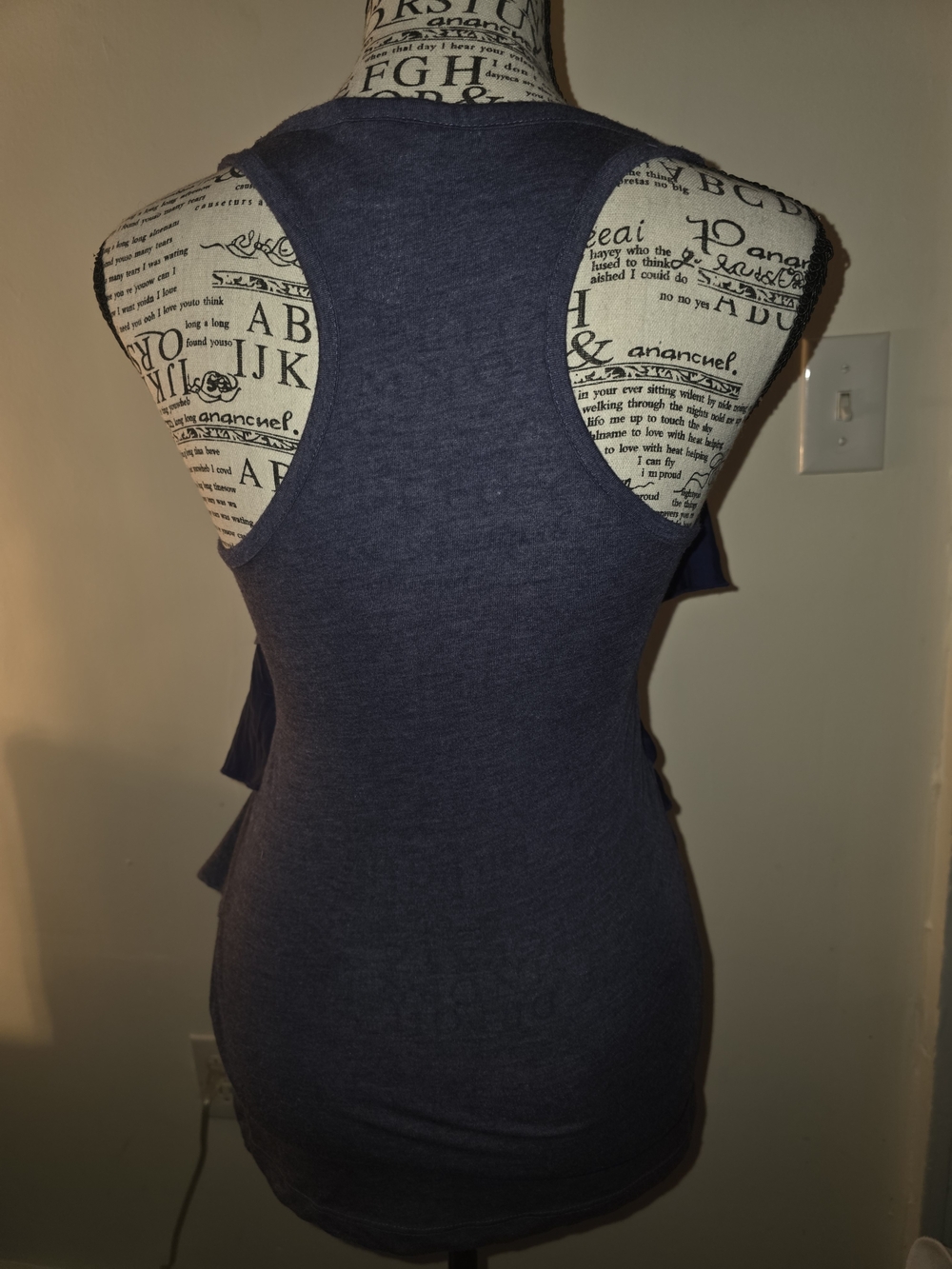 Eyeshadow Blue Layered Ruffle Tank Top - Picture 2 of 3
